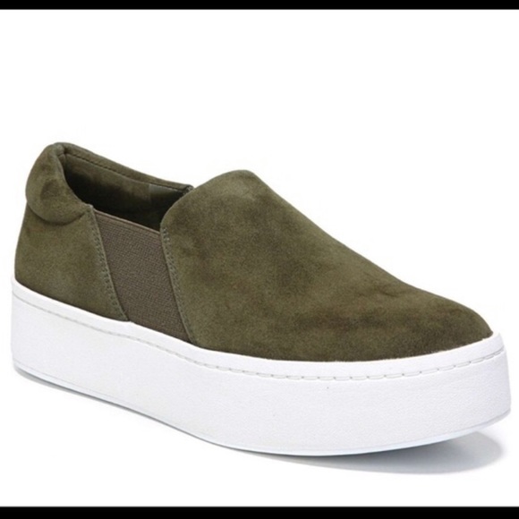olive green platform sneakers